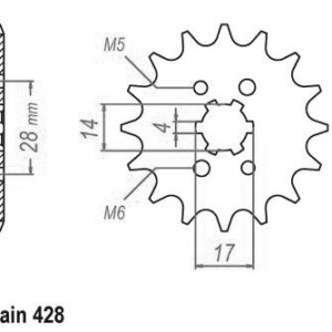 Pignon RS4 125 : Plat - Nouveau Modèle - 14dts