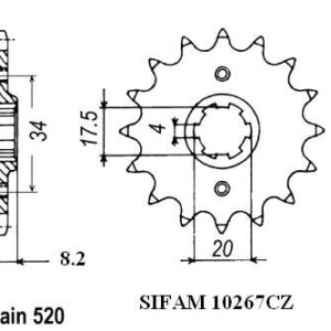 Pignon 250 Xlr Md11 - 520 - 13 Dents - Similaire JTF287