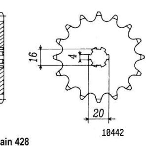 Pignon Suzuki Yamaha - 80 Rm 1986-2000 - 428 - 13 Dents - Similaire JTF416