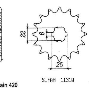 Pignon Mtx 50 1983-1985 - 420 - 15 Dents - Similaire JTF251