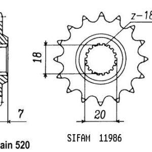 Pignon Suzuki - 125 Rm 1983-2001 - 520 - 15 Dents - Similaire JTF427
