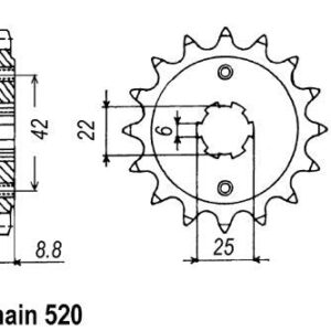 Pignon Cb 400 N 1981-1982 - 520 - 15 Dents - Similaire JTF276