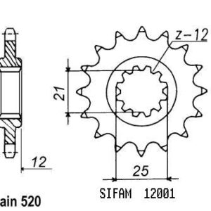 Pignon Husaberg/Husqvarna - 125 Wr 1984-1990 - 520 - 13 Dents - Similaire JTF823