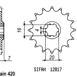 Pignon Suzuki Rmx 50 1997-1998 - 420 - 14 Dents - Similaire JTF413