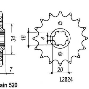 Pignon Nsr 125 Tc01 1987-1989 - 520 - 14 Dents - Similaire JTF329