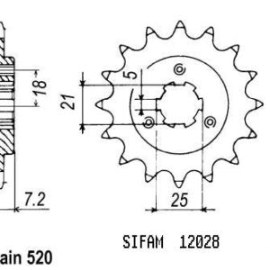 Pignon Dr 600 S 1985-1989 - 520 - 14 Dents - Similaire JTF437
