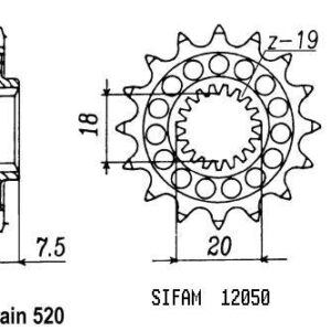 Pignon 125 Cr 1987-2001 - 520 - 15 Dents - Similaire JTF326