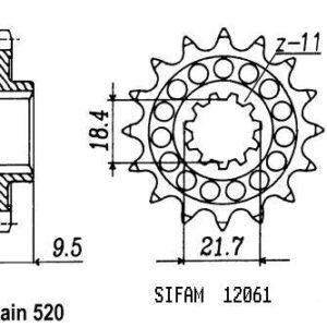 Pignon 250 Cr 1986-1987 - 500 Cr 1986-1987 - 520 - 13 Dents - Similaire JTF285