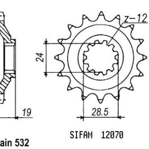 Pignon Zx-10 Tomcat 1988-1991 - 532 - 17 Dents - Similaire JTF525