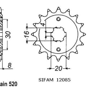 Pignon Husqvarna - 125 Cr/Wr 1991-1994 - 520 - 13 Dents - Similaire JTF718