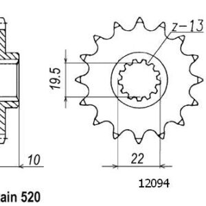 Pignon Suzuki - 250 Rm 1983-2001 - 520 - 14 Dents - Similaire JTF432