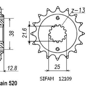 Pignon Klx 650 R 1993-1997 - 520 - 14 Dents - Similaire JTF511