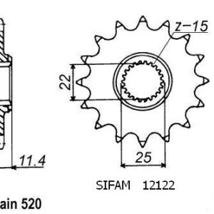 Pignon Ktm - Tous Modèles 4t 1991-1998 - 520 - 15 Dents - Similaire JTF1902