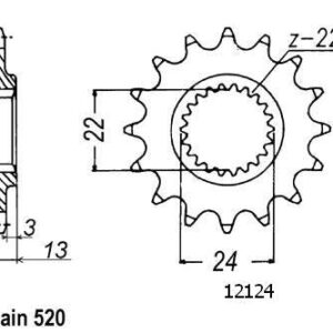 Pignon Aprilia 650 Pegaso 1991-1999 - Moto' 6.5 1995-1999 - 520 - 16 Dents - Similaire JTF1126