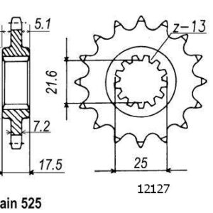 Pignon Cb500 R/Y 1994-2000 - 525 - 15 Dents - Similaire JTF297