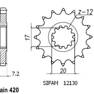 Pignon Minarelli 50 1999-2007 415 - 415 - 12 Dents - Similaire JTF4020