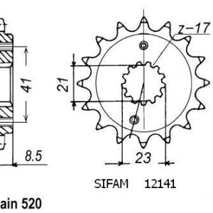 Pignon Xr 400 R 1996-2001 - 520 - 16 Dents - Similaire JTF1322