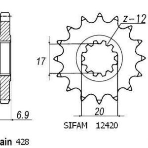 Pignon Beta 50 - 428 - 14 Dents - Similaire JTF4025