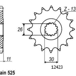 Pignon Tdm 900 2002 - 525 - 16 Dents - Similaire JTF1591