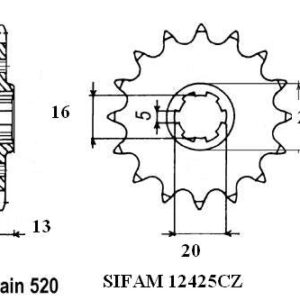 Pignon Tm 125 Cross/Enduro - 520 - 12 Dents