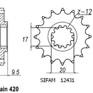 Pignon Ktm 60/65 Sx 1998-2002 - 420 - 13 Dents - Similaire JTF2431