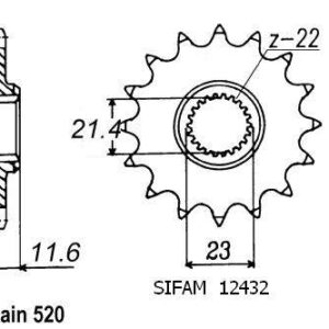 Pignon Yamaha 250 Ttr 1993-2004 - 520 - 13 Dents - Similaire JTF583