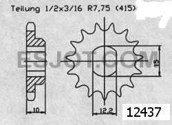 Pignon Ktm 50 Sx Pro 2001-2003 - 415 - 11 Dents