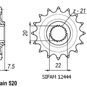 Pignon Crf 250 X/R 2004 - 125 Cr 2004 - 520 - 14 Dents - Similaire JTF1323