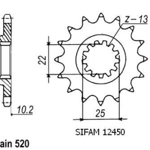 Pignon Kawasaki Ksf 250 Mojave - 520 - 12 Dents - Similaire JTF1503