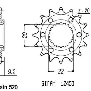 Pignon Kawasaki Kx-f 250 2006 - 520 - 14 Dents - Similaire JTF1446