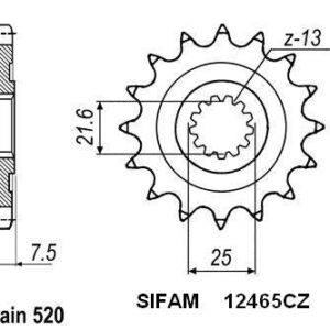 Pignon Kawasaki 450 Kfx 2008 - 520 - 14 Dents - Similaire JTF1536