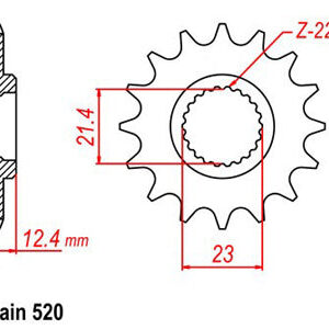 Pignon Yamaha Yfm 250 Raptor - yfm 250 raptor - 520 - 15 Dents - Similaire JTF1593