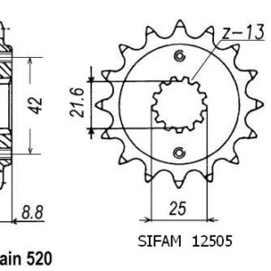 Pignon Racing - 520 - 17 Dents - Similaire JTF1516