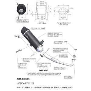 Ligne Complète NERO PCX 125 - Homologué