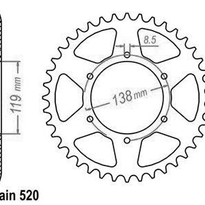Couronne Husaberg Enduro - 520 - 48 Dents - Similaire JTR213