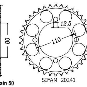 Couronne Cb 650 1979-1981 - 530 - 40 Dents - Similaire JTR284