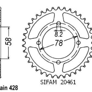 Couronne 125 Gt 1974-1981 - 428 - 50 Dents - Similaire JTR810