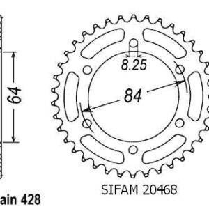 Couronne Dr 125 Se - 428 - 51 Dents - Similaire JTR809