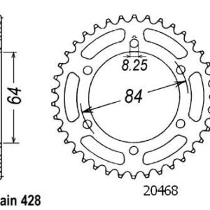 Couronne Dr 125 Se 1996-1998 - 428 - 53 Dents - Similaire JTR809