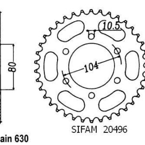 Couronne Z 750 H/L/R 1980-1984 - 630 - 35 Dents - Similaire JTR501
