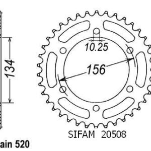 Couronne Kr1 250 1989 - 520 - 40 Dents - Similaire JTR472