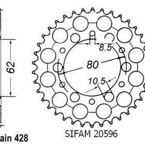 Couronne Tw 200 1987-1998 - 428 - 45 Dents - Similaire JTR842