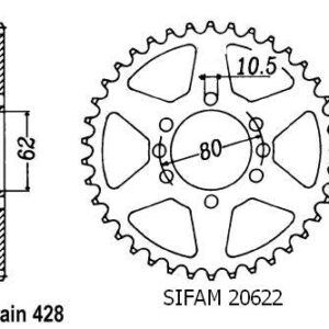 Couronne Dt 125 Lc 1984 - 428 - 53 Dents - Similaire JTR843
