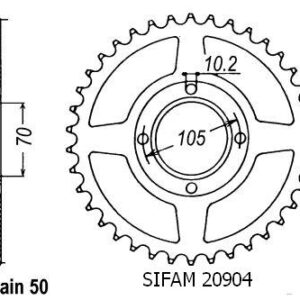 Couronne Cb 360 F 1973-1976 Cb 400 F 1975-1979 - 530 - 38 Dents - Similaire JTR278