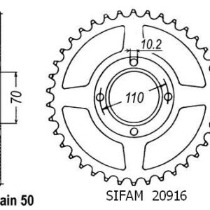 Couronne Cb 250 Twin/N 1978-1982 - 530 - 41 Dents - Similaire JTR246