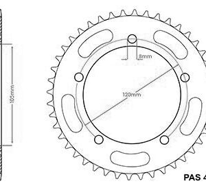 Couronne Gilera 50 Eaglet 1998 - 420 - 44 Dents - Similaire JTR2068