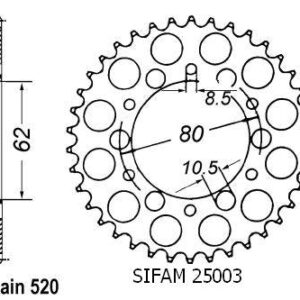 Couronne Sr 250 Se 1979-1984 Xt 250 1980-1983 - 520 - 45 Dents - Similaire JTR845