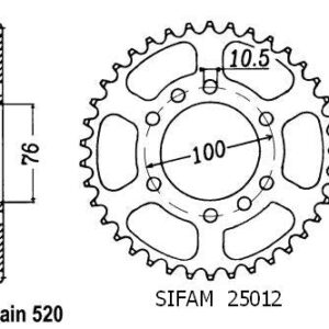 Couronne Dr 750 Big 1988 - 520 - 48 Dents - Similaire JTR1825
