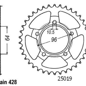 Couronne Xl 125 R Prolink 1982 - 428 - 53 Dents - Similaire JTR242