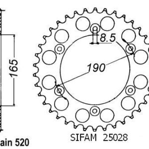 Couronne Ktm Tous Modeles 2t+4t 1983-1990 - 520 - 50 Dents - Similaire JTR896